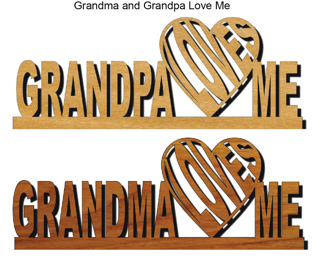412, Grandpa/Grandma Loves Me, 9.75 in. x 3.75 in. 