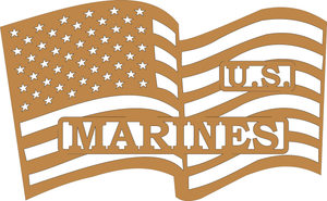 783, US Marines Flag, 6.5 in. x 10.5 in. 