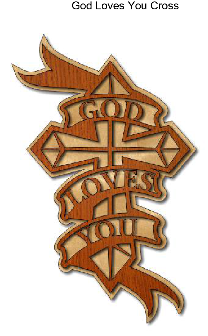 807, God Loves You Cross, 6 in. x 9.75 in. 