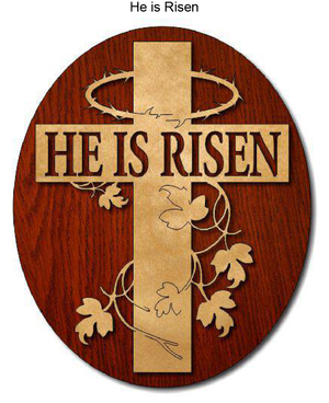 841, He is Risen Cross, 6.25 in. x 10.5 in. 