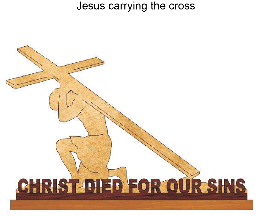 846, Jesus with Cross, 6.5 in. x 9.25 in. 