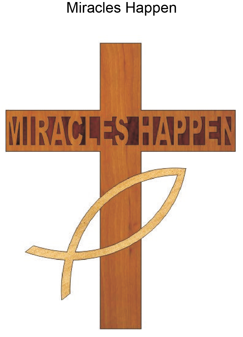 847, Miracles Cross, 7.75 in. x 5 in. 