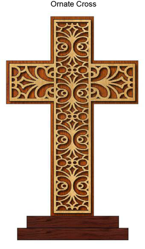 848, Ornate Cross, 7.25 in. x 9 in. 