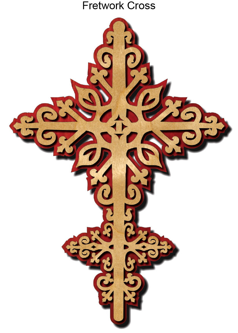 1539, Fretwork Cross, 6.5 in. x 8.5 in.