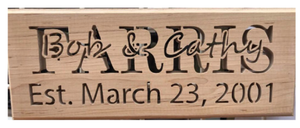 Custom Sign with date, Maple