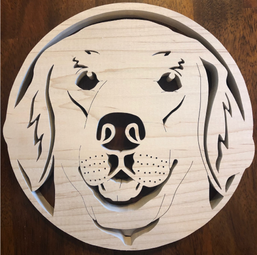 Golden Retriever Scroll Saw Art