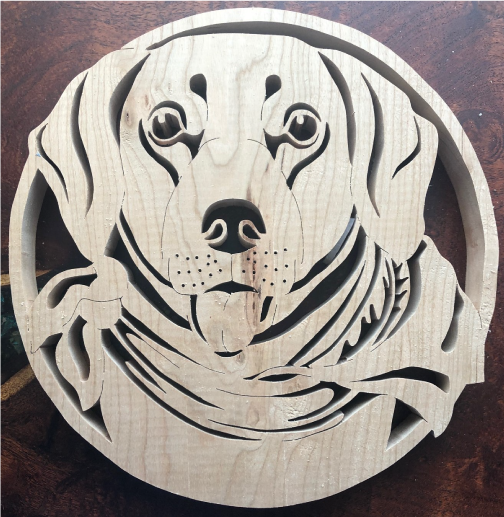 Labrador with scarf Scroll Saw Art