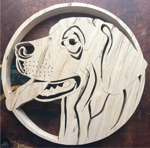 Rhodesian Ridgeback Scroll Saw Art